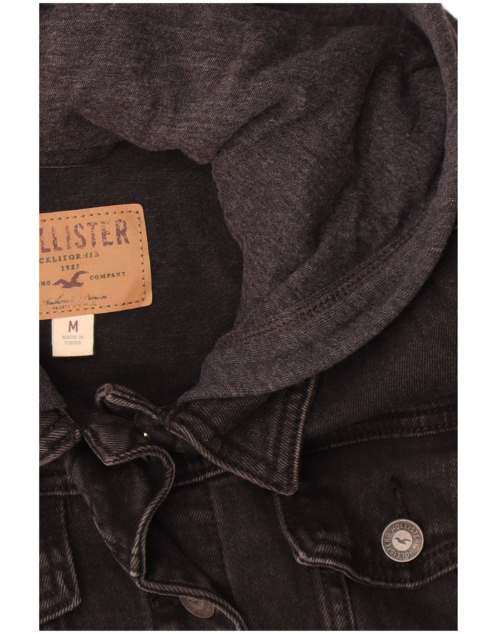 Hollister Damen-Jeansjacke mit Kapuze, UK 14, mittelgrau, Farbblock