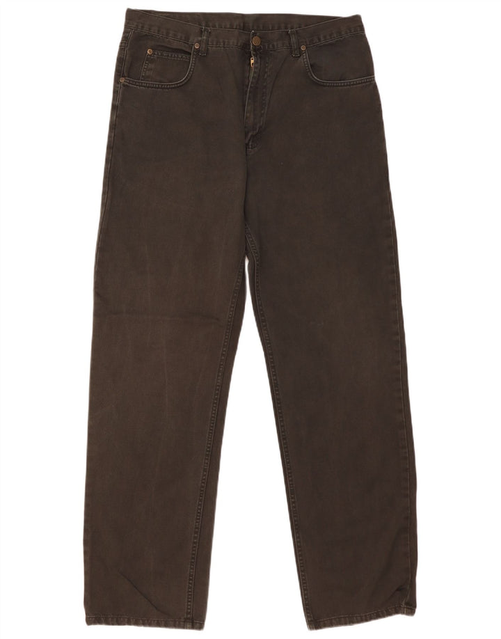 Lee Herren Straight Jeans W34 L32 Schwarze Baumwolle