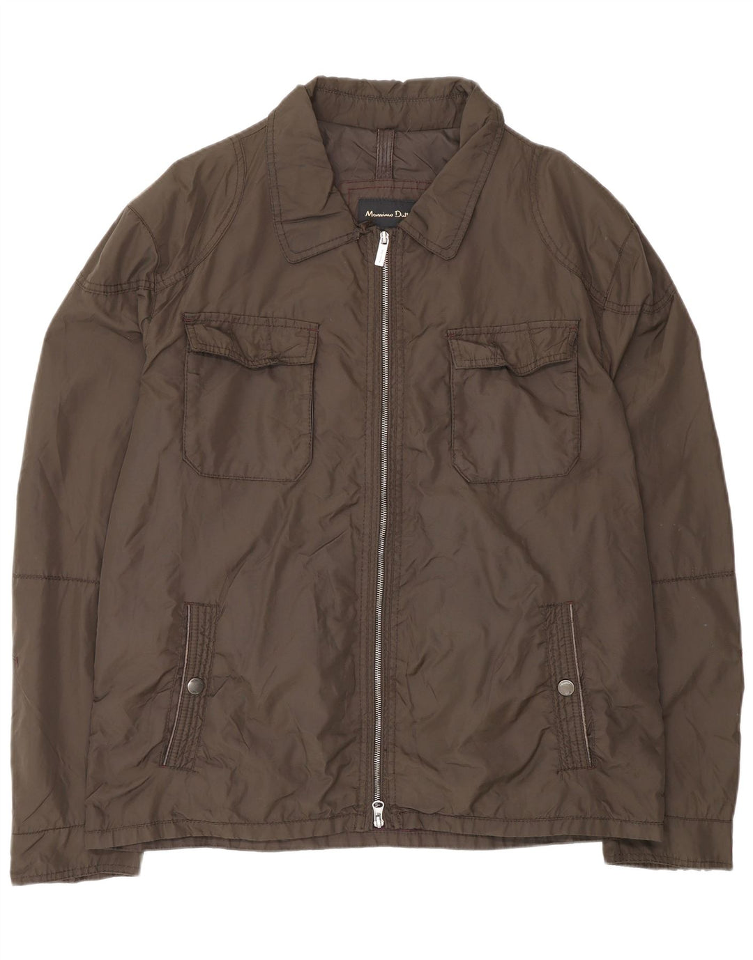 Massimo Dutti Herren-Utility-Jacke UK 44 2XL Braunes Nylon