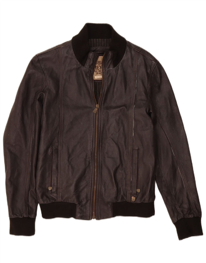 Vintage Herren Bomber Lederjacke UK 36 Kleines braunes Leder