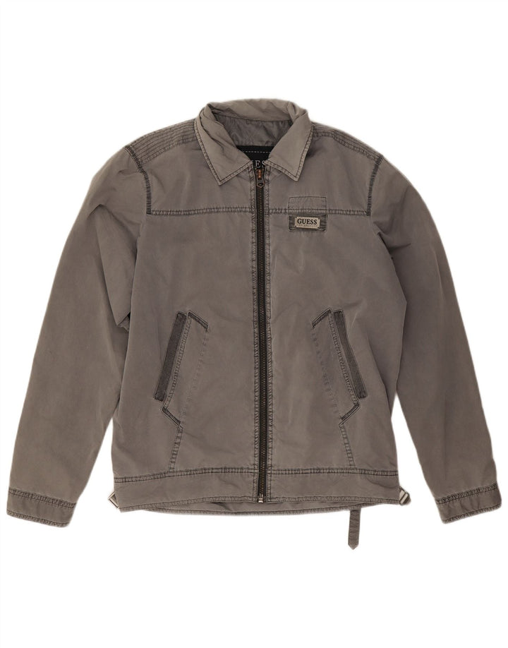 Guess Herren Bomberjacke UK 38 Mittelgraues Polyester
