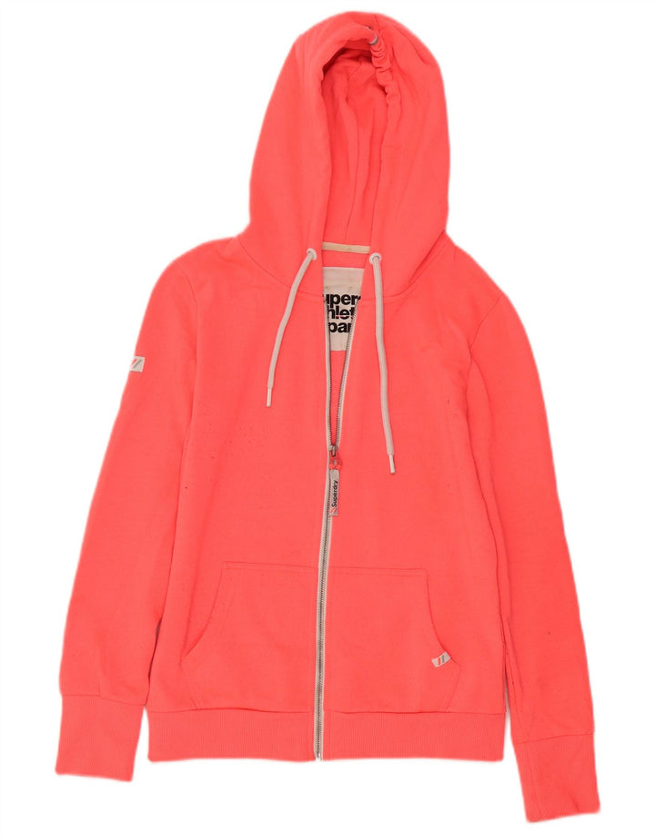 Superdry Damen-Kapuzenpullover mit Reißverschluss, Gr. 10, Größe S, Rosa, Polyester