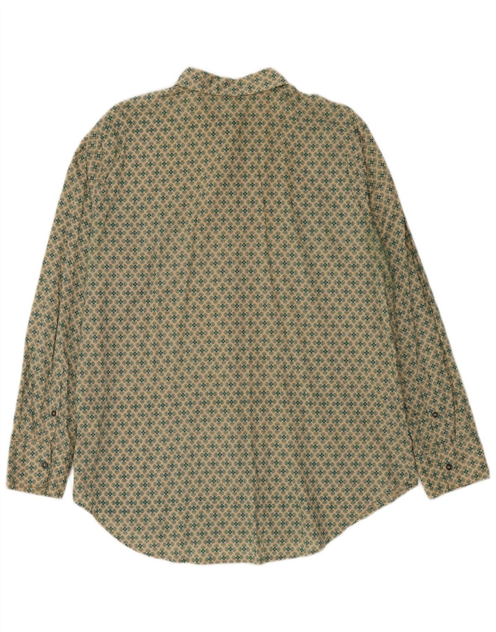 BENETTON Herren-Hemd, groß, grün, geblümt, Baumwolle