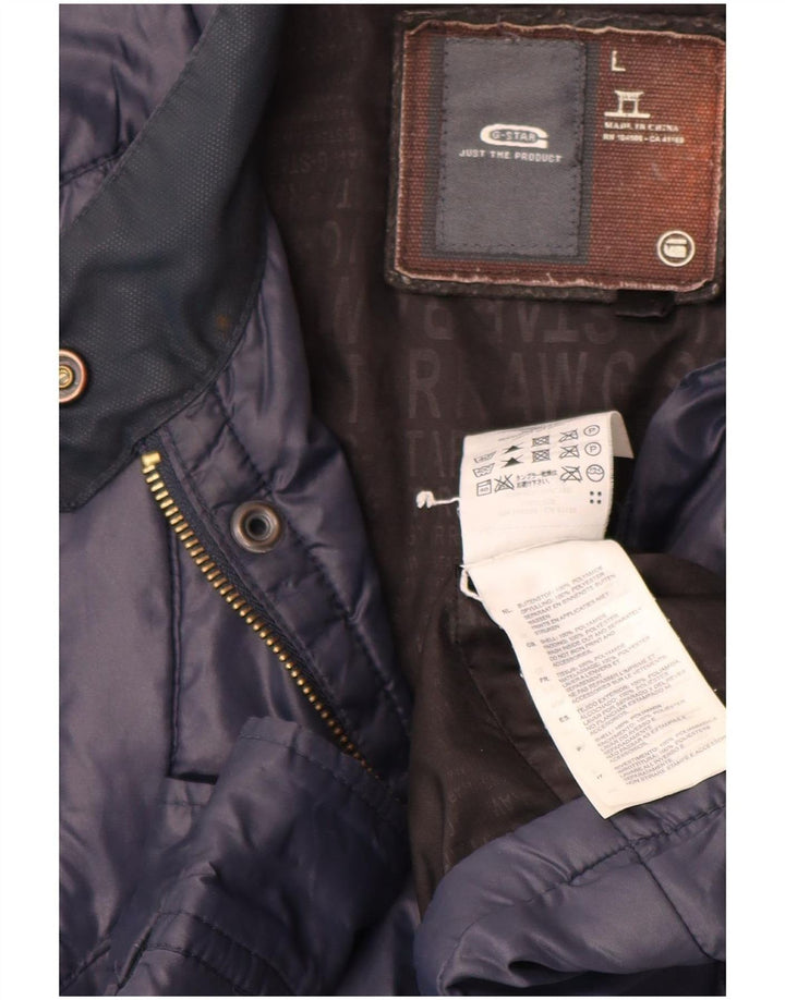 G-Star Herren Wattierte Jacke UK 40 Large Marineblau Polyamid