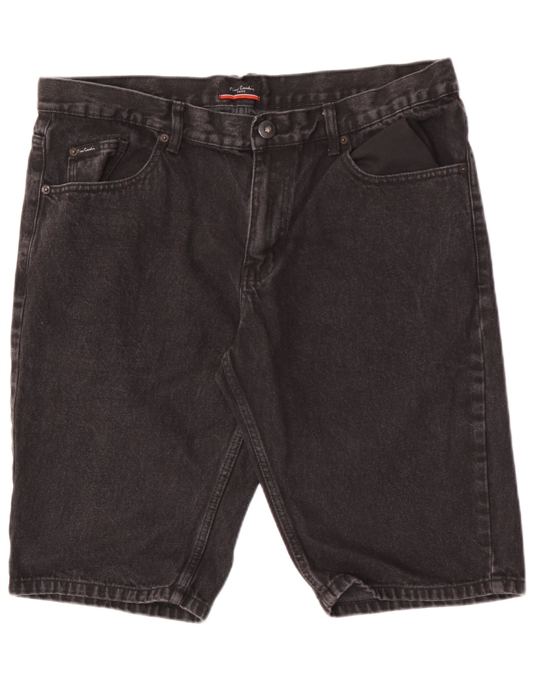 Pierre Cardin Herren Jeansshorts W36 Große schwarze Baumwolle