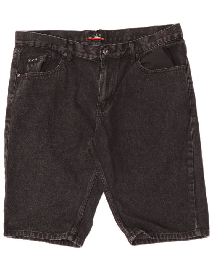 Pierre Cardin Herren Jeansshorts W36 Große schwarze Baumwolle