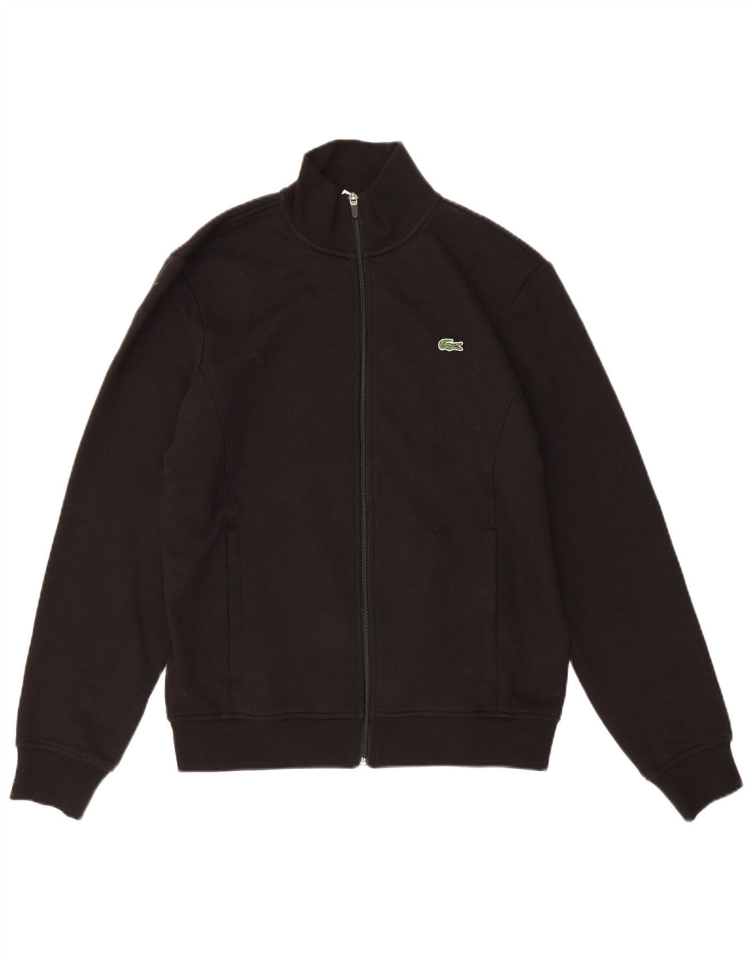 Lacoste Herren-Trainingsanzugoberteil mit normaler Passform, Größe 4, mittelschwarz, Baumwolle