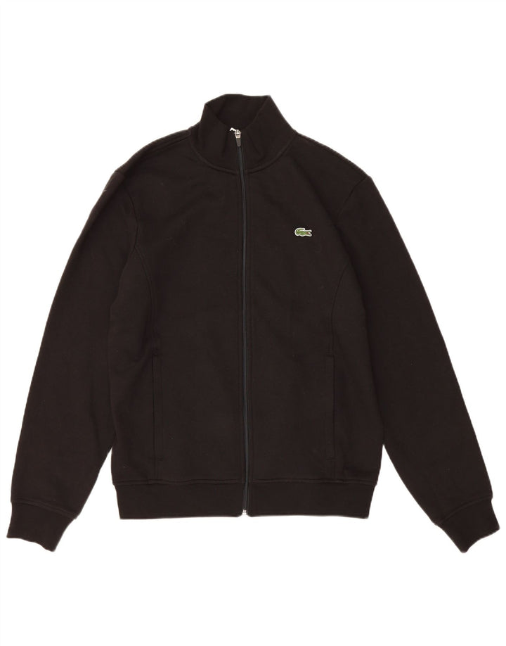 Lacoste Herren-Trainingsanzugoberteil mit normaler Passform, Größe 4, mittelschwarz, Baumwolle
