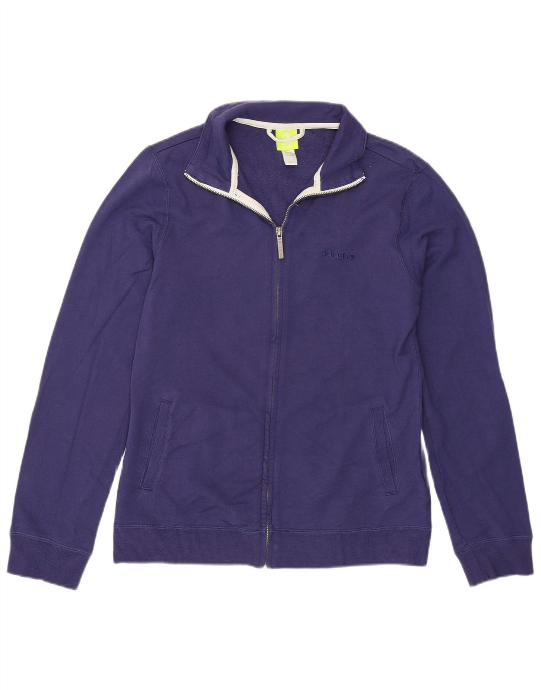 Adidas Damen Neo Label Trainingsanzug Top Jacke UK 14 Mittelblaue Baumwolle