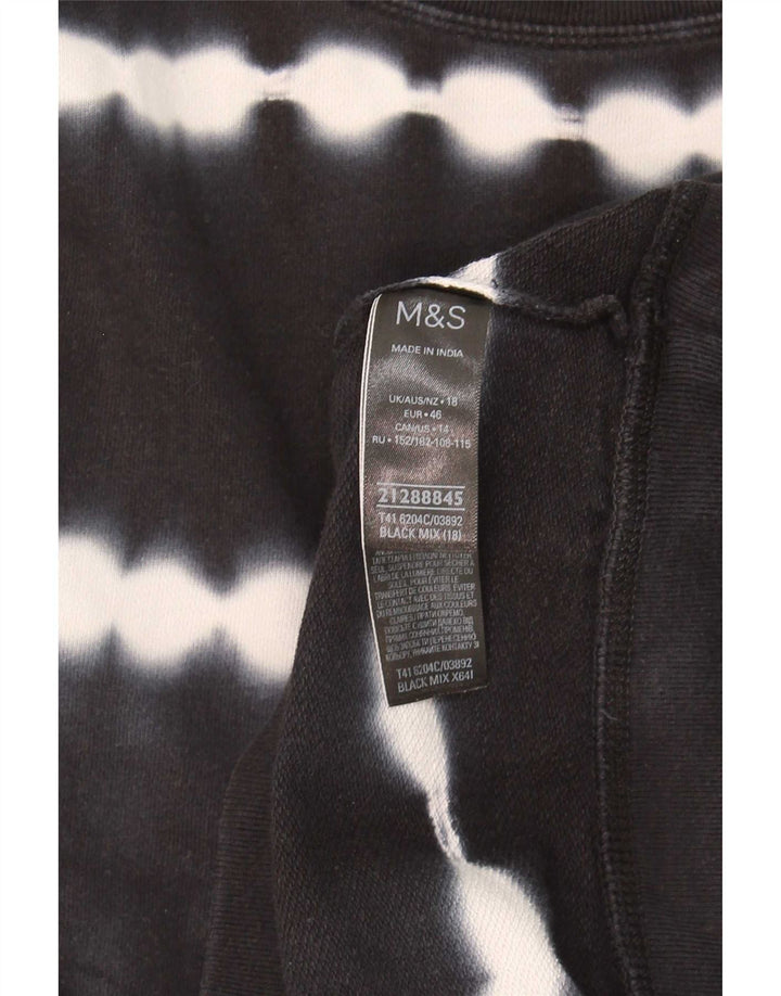 Marks & Spencer Damen-Sweatshirt in Übergröße, Gr. 18, XL, Schwarz, Batikfärbung