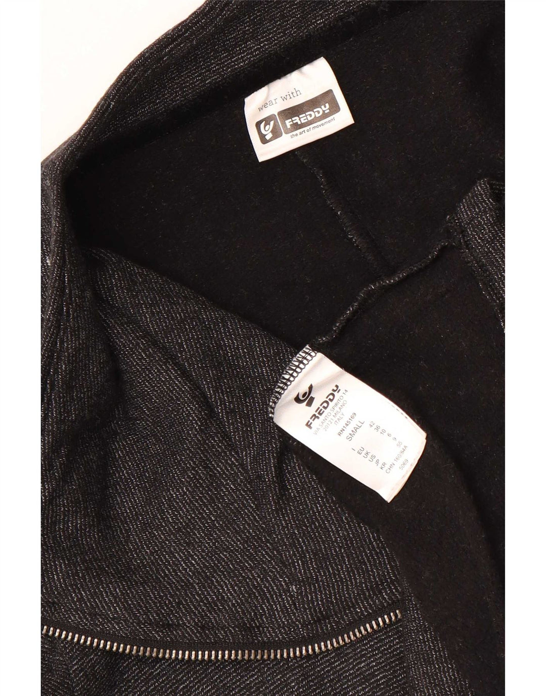 Freddy Damen-Trainingsanzug-Oberteil, übergroß, Jacke, Gr. 10, Größe S, Grau, Baumwolle