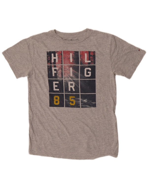 Tommy Hilfiger Mädchen-T-Shirt mit Grafik, 15–16 Jahre, Größe L, Grau meliert