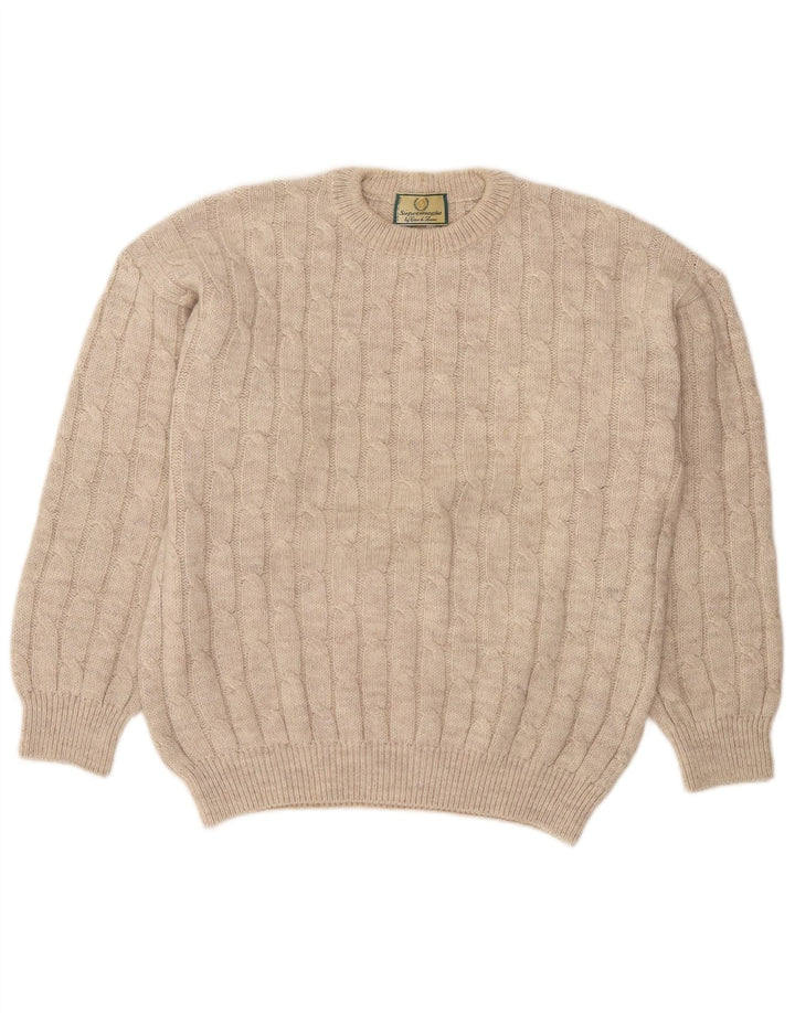 Supermaglia Herren-Pullover mit Rundhalsausschnitt, Größe L, Beige