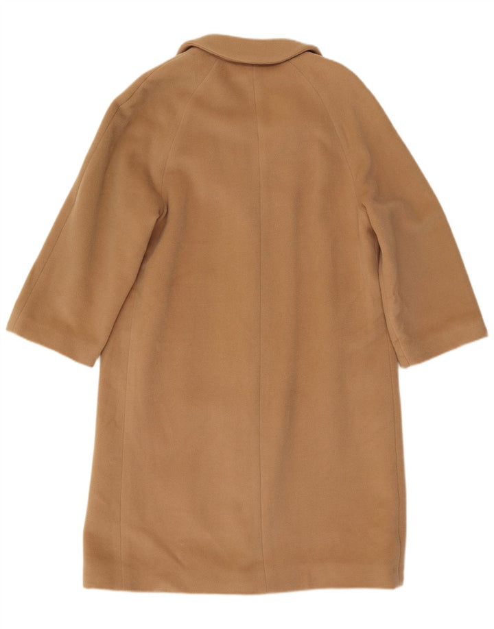 Vintage Damen Übergroßer Mantel IT 40 Kleine Beige Wolle