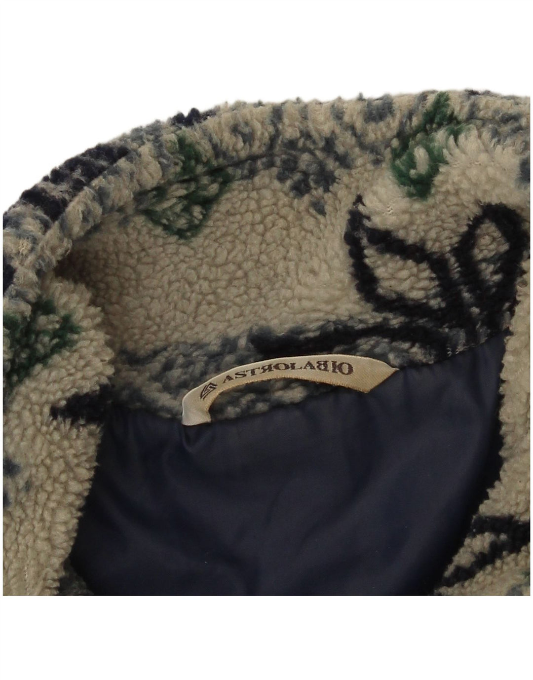 Astrolabio Fleece-Windjacke für Herren, UK 38, Mittelbeige, geometrisch