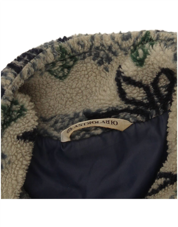 Astrolabio Fleece-Windjacke für Herren, UK 38, Mittelbeige, geometrisch