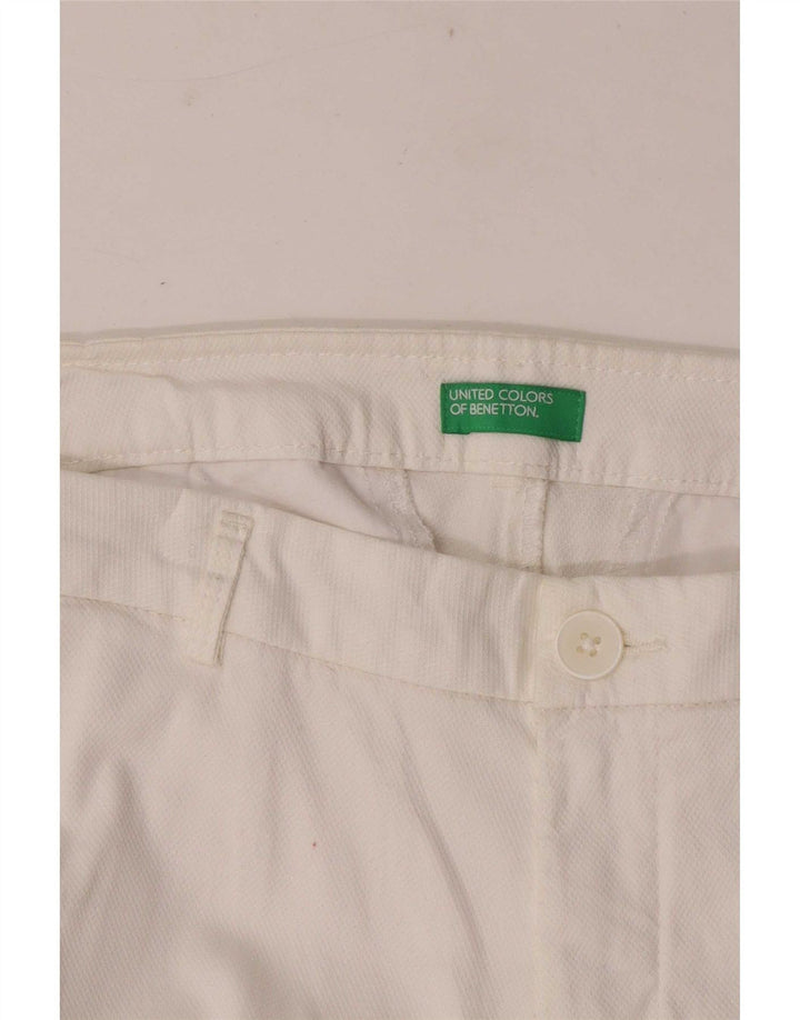 Benetton Gerade geschnittene Damenhose W32 L25 Weiß