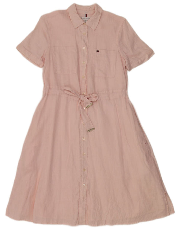 Tommy Hilfiger Damen Maxikleid UK 4 XS Rosa Leinen