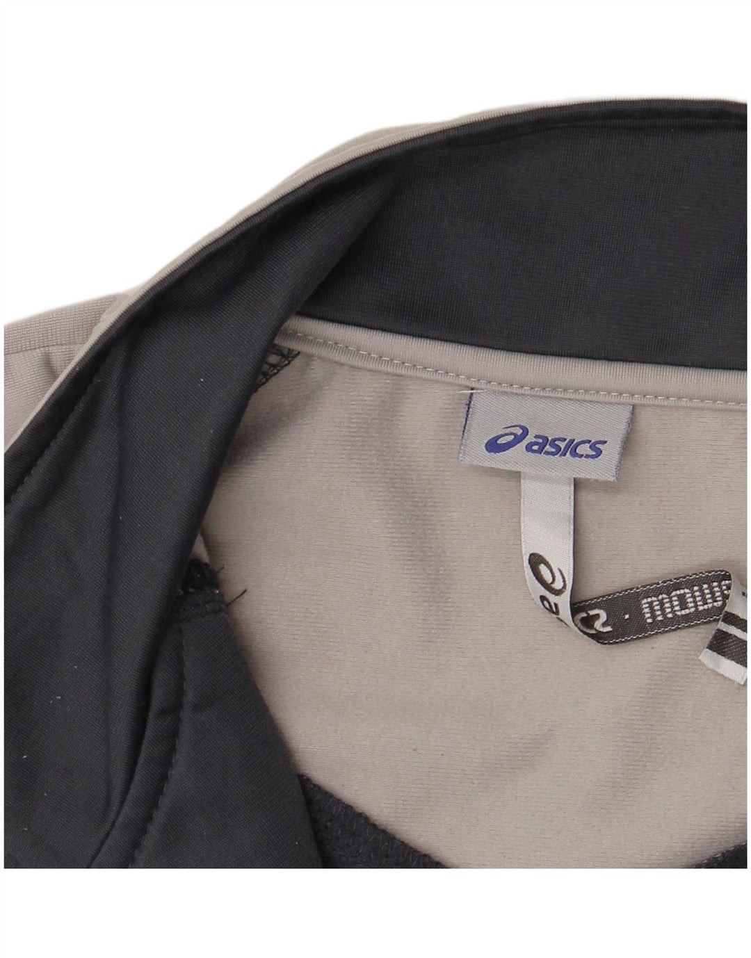 Asics Damen-Trainingsanzug-Top-Jacke UK 14 Large Graues Colourblock-Polyester