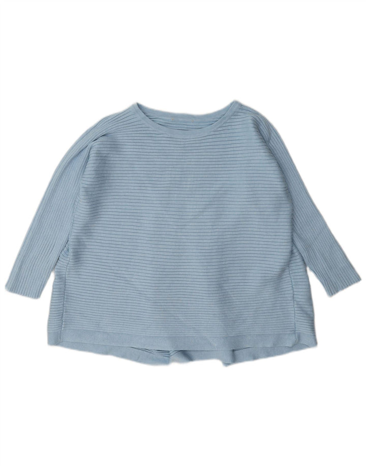 Phase Eight Damen-Top, normal, 3/4-Ärmel, UK-Größe 44, Größe L, blau gestreift, Viskose