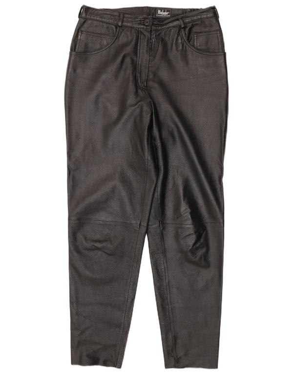 Woodpecker Damen Tapered Lederhose UK 16 Large W34 L31 Schwarz