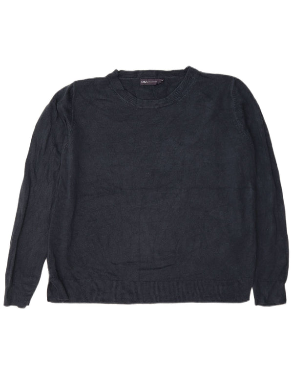 Marks & Spencer Damen-Pullover mit U-Boot-Ausschnitt, Gr. 18, XL, Marineblau, Acryl