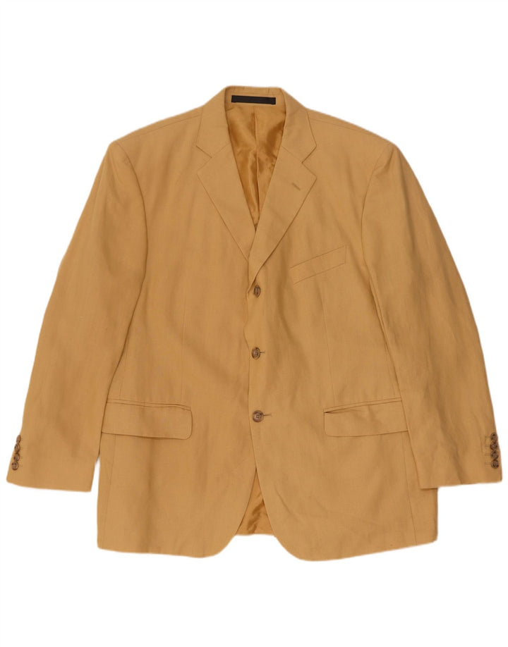 Marks & Spencer Herren-Blazer mit 3 Knöpfen, Gr. 42, Größe L, Beige, Leinen