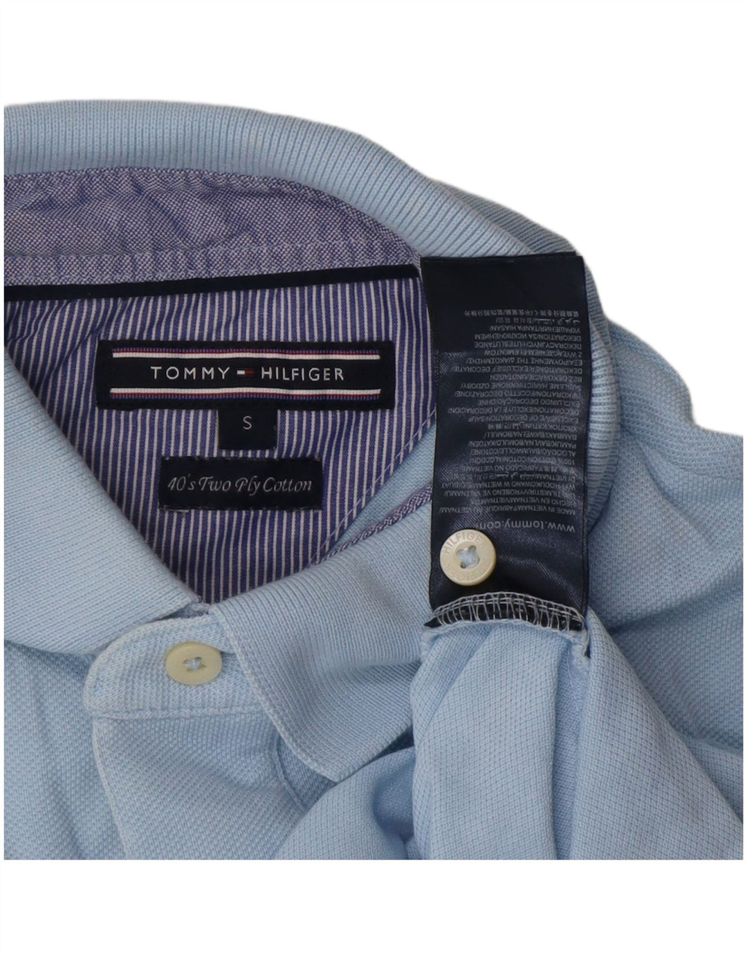 Tommy Hilfiger Herren-Poloshirt, kleine blaue Baumwolle