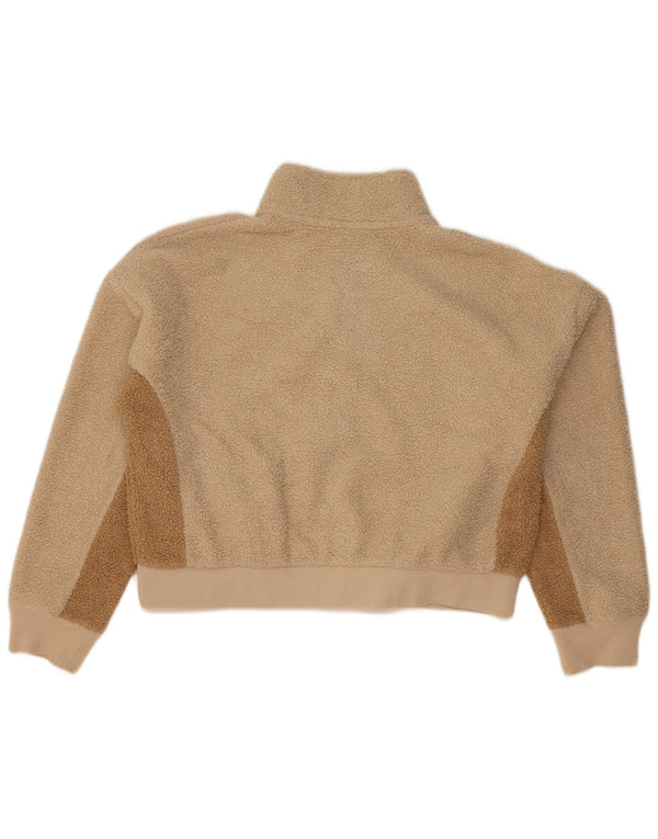Champion Damen Crop Übergroße Fleecejacke UK 18 XL Beige Farbblock