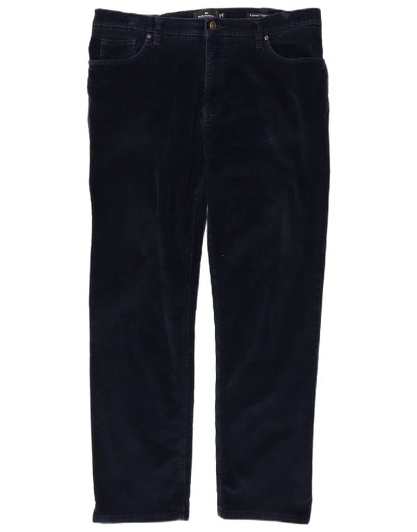 Marks & Spencer Mens Blue Harbour Straight Corduroy Trousers W36 L31 Navy