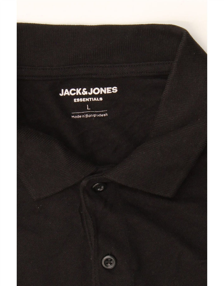 JACK & JONES Mens Polo Shirt Large Black Cotton Vintage Jack & Jones and Second-Hand Jack & Jones from Messina Hembry 