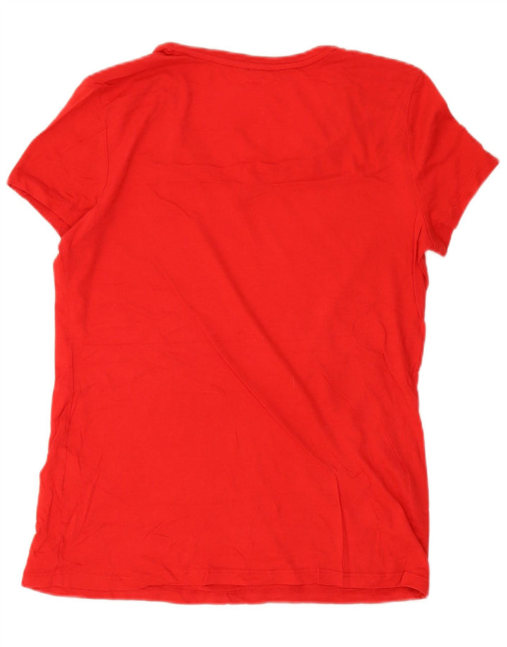 NAUTICA Damen T-Shirt Top UK 14 Mittelrote Baumwolle