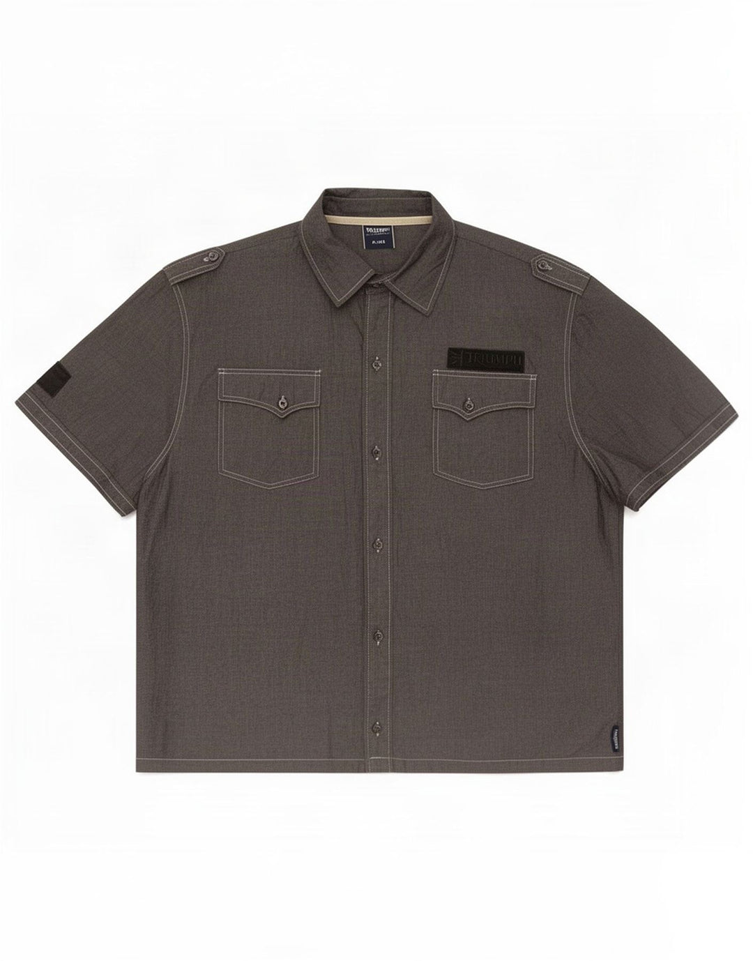 Triumph Herren-Grafik-Kurzarmhemd XL aus grauer Baumwolle