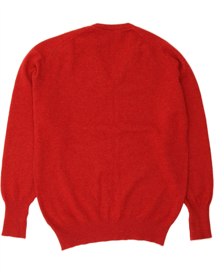LYLE & SCOTT Mens V-Neck Jumper Sweater Large Red New Wool Vintage Lyle & Scott and Second-Hand Lyle & Scott from Messina Hembry 