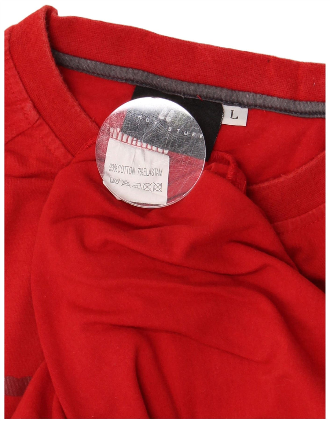 HOT STUFF Herren-T-Shirt mit Grafik, Größe L, aus roter Baumwolle