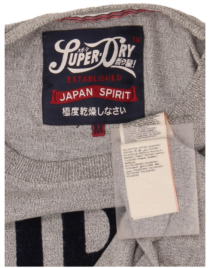 SUPERDRY Herren Grafik-T-Shirt-Oberteil aus mittelgrauer Baumwolle