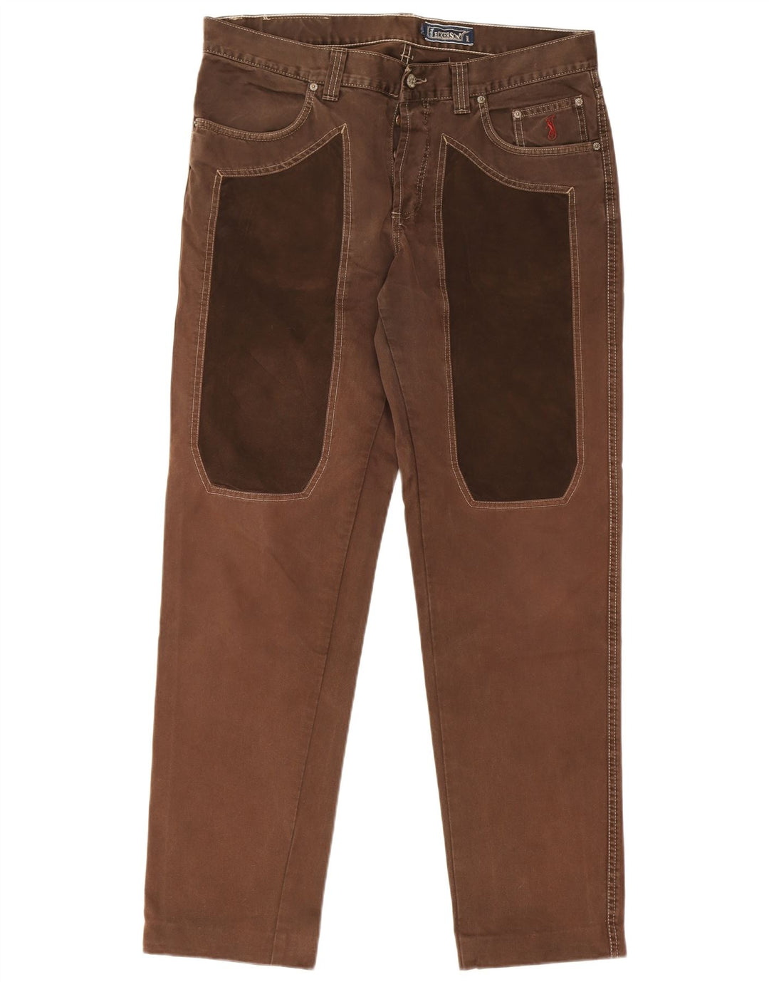 Jeckerson Herren Straight Jeans W38 L32 Brauner Farbblock