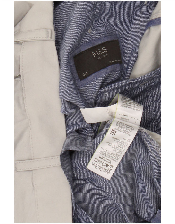 Marks & Spencer Herren-Chinoshorts W34, Größe L, Beige, Baumwolle
