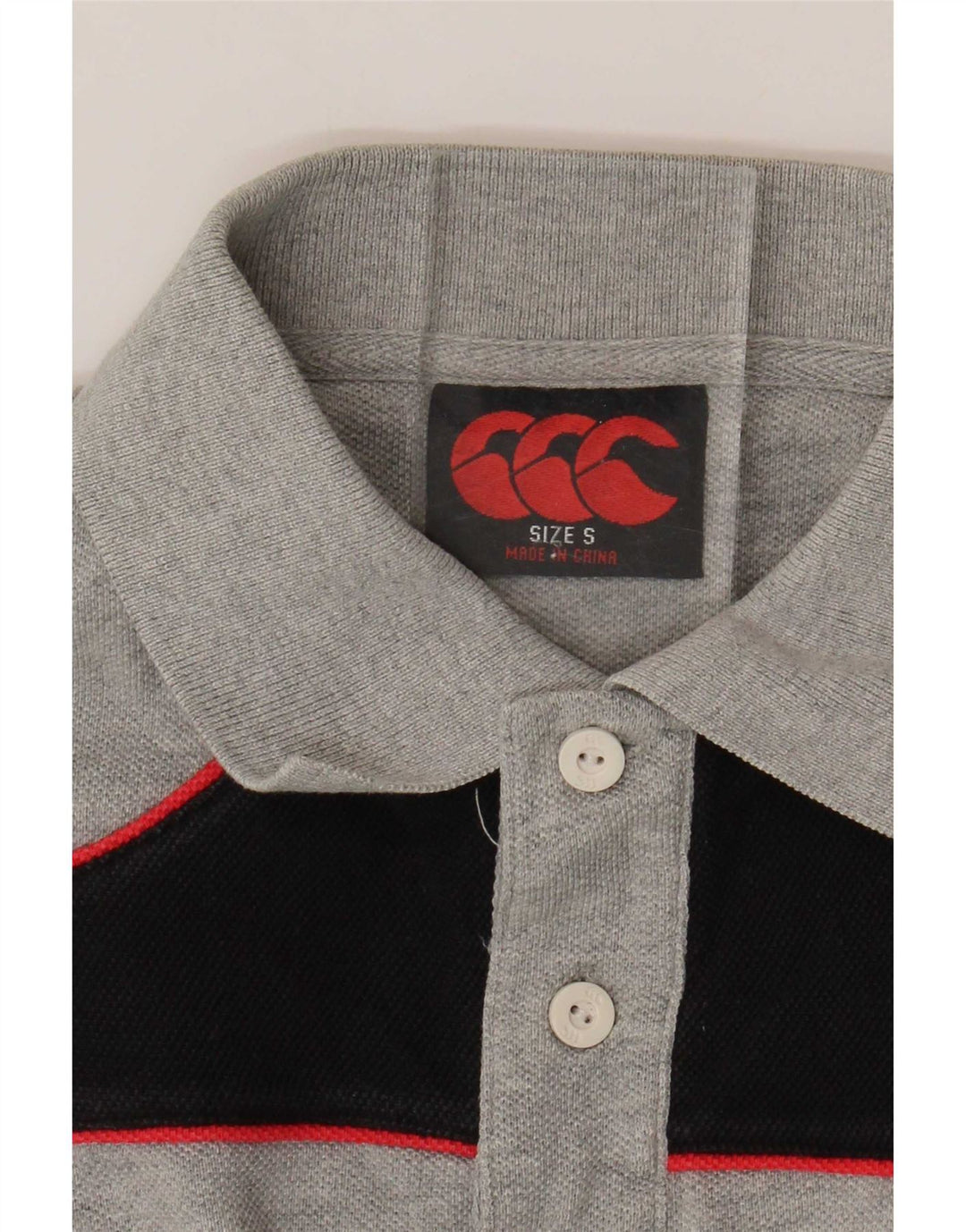 Canterbury Herren-Poloshirt, Größe S, Grau, Colourblock-Baumwolle