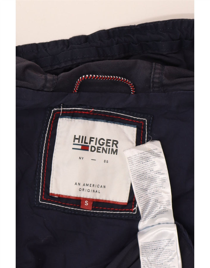 TOMMY HILFIGER Damen Übergroße Kapuzenparkajacke UK 10 Small Marineblau