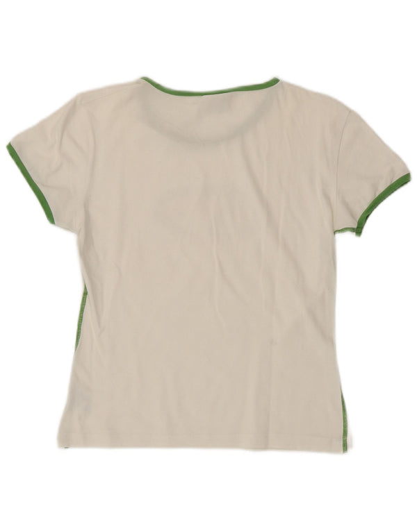 Champion Damen-T-Shirt mit Grafik, UK 14, Größe L, weiße Baumwolle