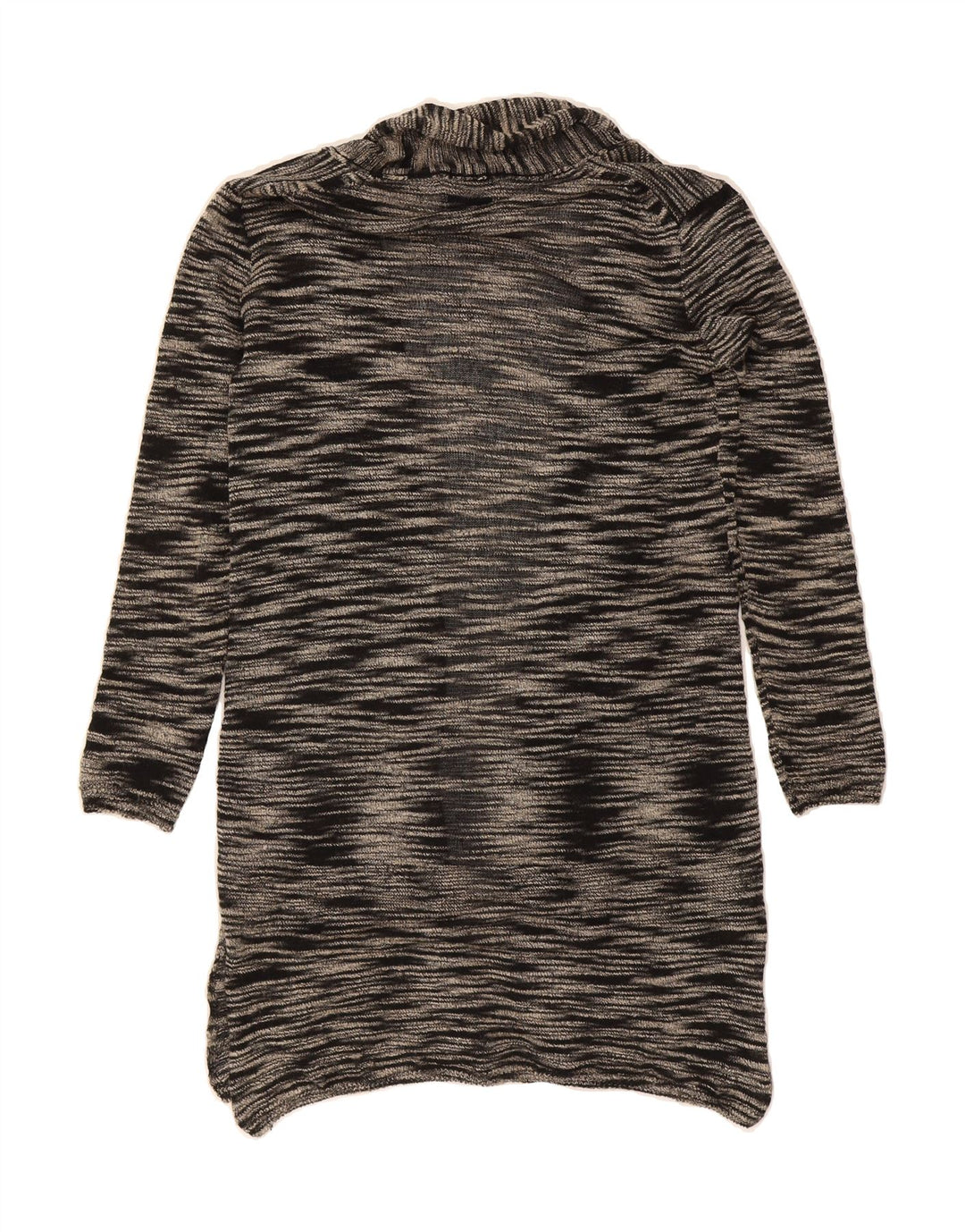 ZARA Womens Longline Open Cardigan Sweater UK 14 Medium Grey Striped Vintage Zara and Second-Hand Zara from Messina Hembry 