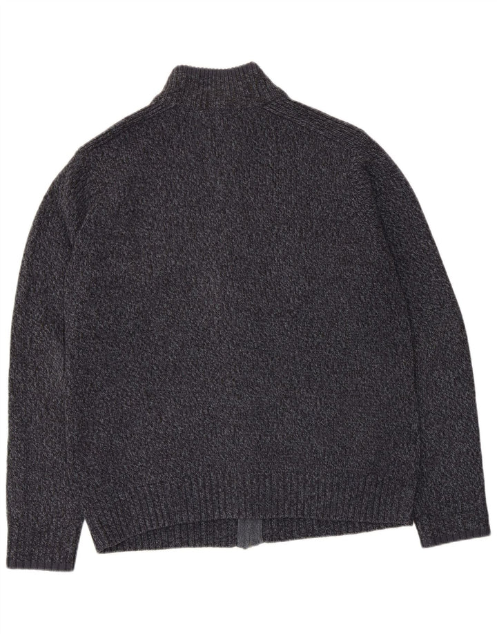 Marks & SPENCER Herren-Strickjacke mit normaler Passform, groß, Marineblau meliert