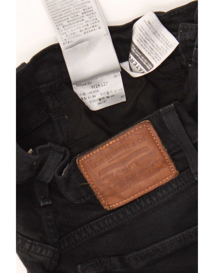 Levi's Damen Ribcage Straight Jeans W24 L27 Schwarze Baumwolle