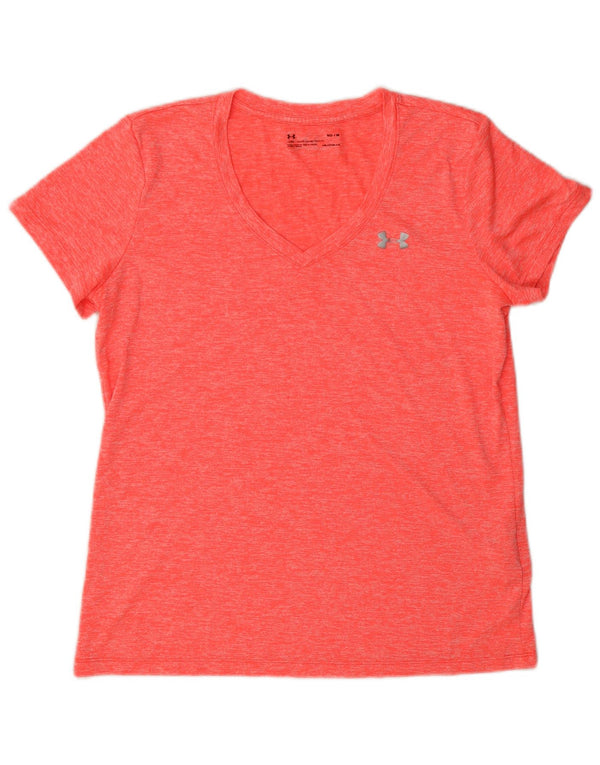Under Armour Damen Heat Gear T-Shirt Top UK 14 Mittelrosa meliert