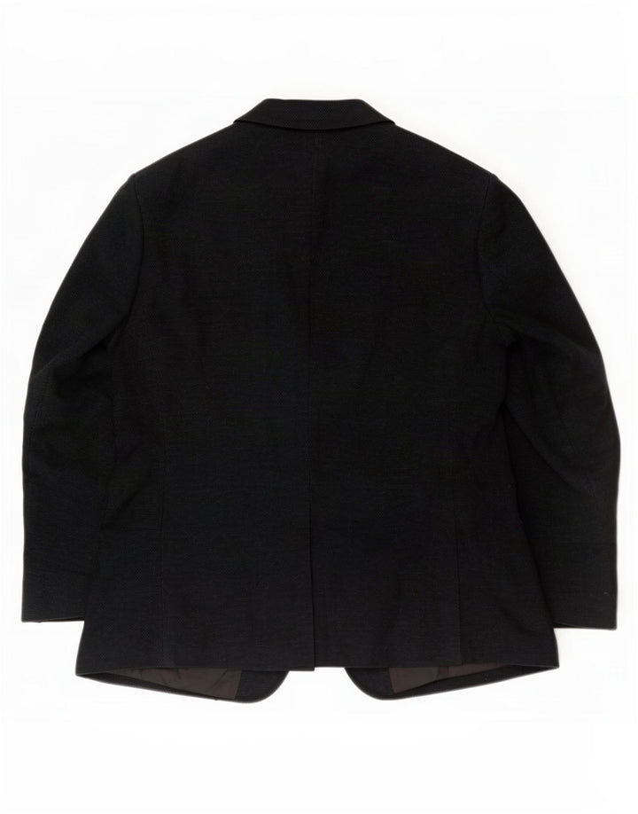 Marks & Spencer Herren-Blazer mit 2 Knöpfen, UK 46, XL, schwarze Baumwolle