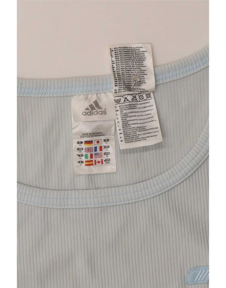 Adidas Damen Weste Top UK 14 Mittelblaues Nylon