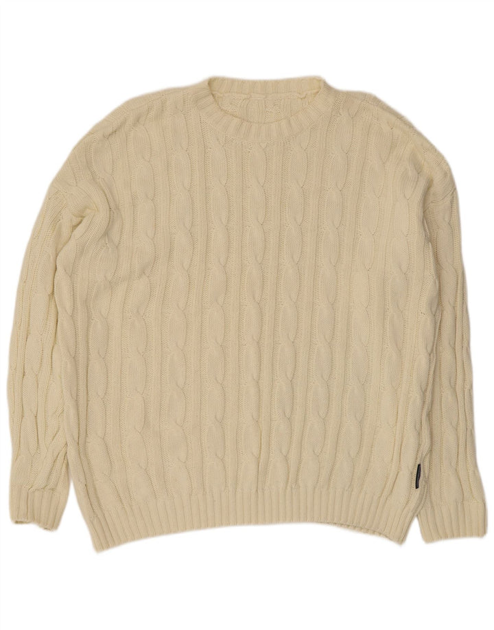 Vintage Herren Rundhalspullover Pullover 2XL Beige
