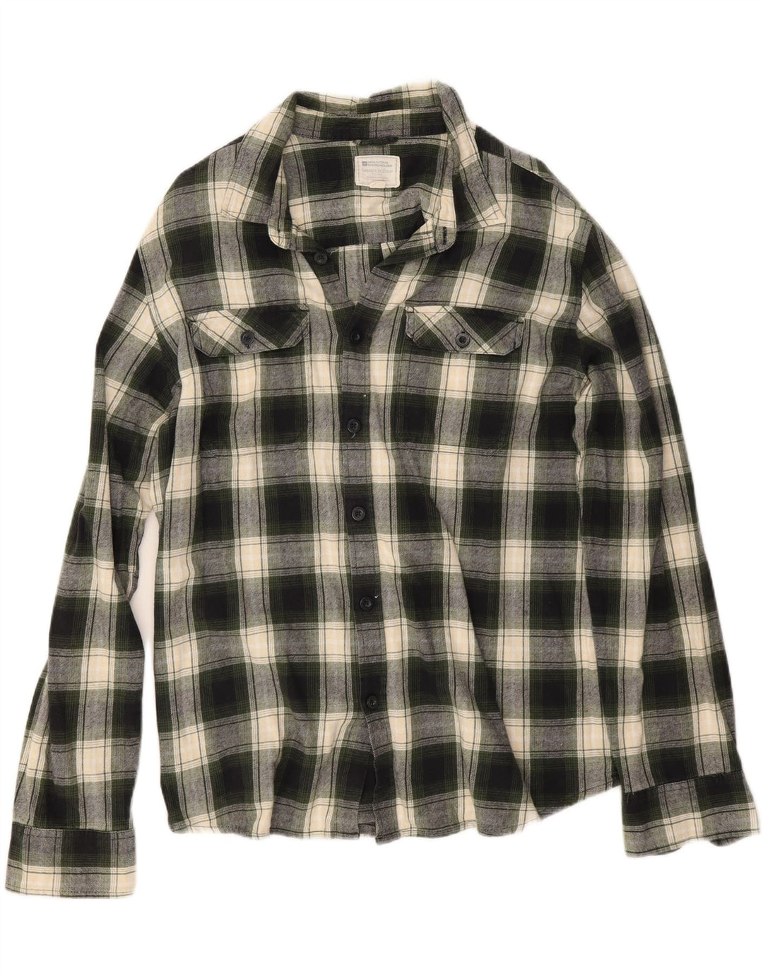 Mountain Warehouse Herren-Flanellhemd XL aus grün karierter Baumwolle