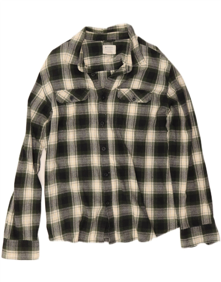 Mountain Warehouse Herren-Flanellhemd XL aus grün karierter Baumwolle